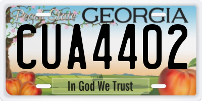 GA license plate CUA4402