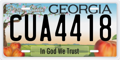 GA license plate CUA4418