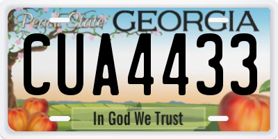 GA license plate CUA4433