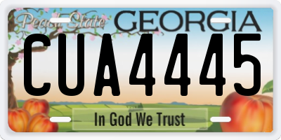GA license plate CUA4445