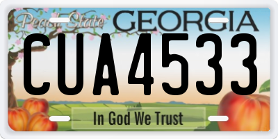 GA license plate CUA4533