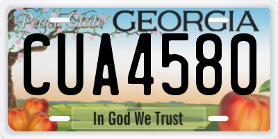 GA license plate CUA4580