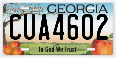 GA license plate CUA4602