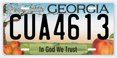 GA license plate CUA4613