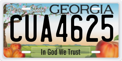 GA license plate CUA4625