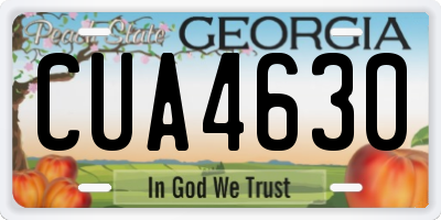 GA license plate CUA4630