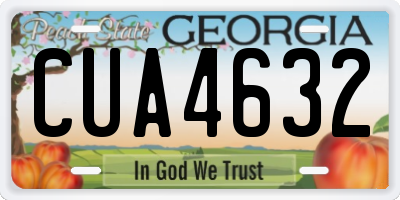 GA license plate CUA4632