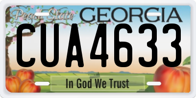 GA license plate CUA4633