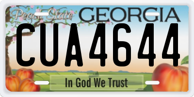 GA license plate CUA4644