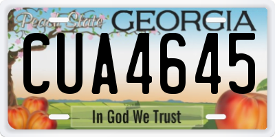 GA license plate CUA4645