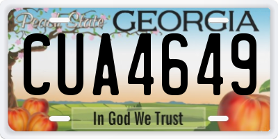 GA license plate CUA4649
