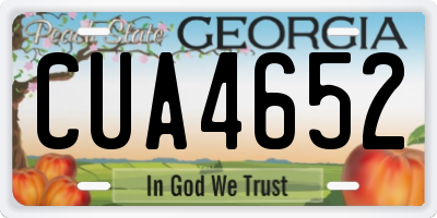 GA license plate CUA4652