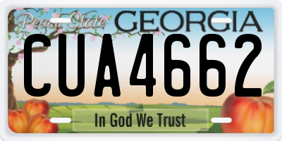 GA license plate CUA4662