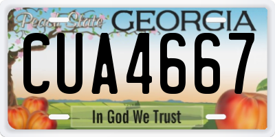 GA license plate CUA4667