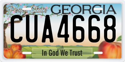 GA license plate CUA4668