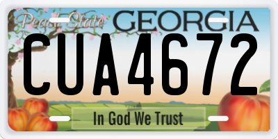 GA license plate CUA4672