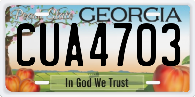 GA license plate CUA4703