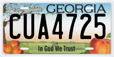 GA license plate CUA4725