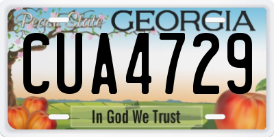 GA license plate CUA4729