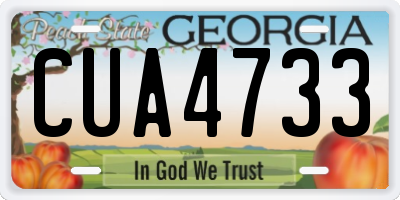 GA license plate CUA4733
