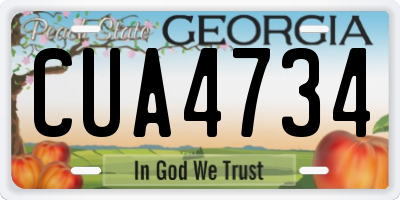 GA license plate CUA4734