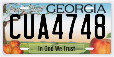 GA license plate CUA4748