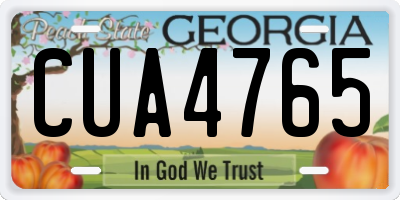 GA license plate CUA4765