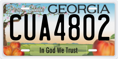 GA license plate CUA4802