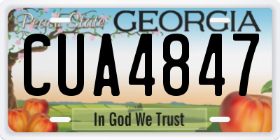 GA license plate CUA4847