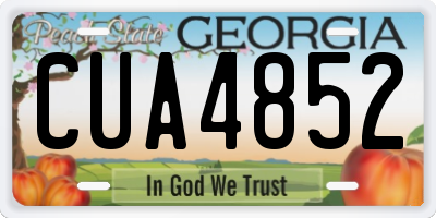 GA license plate CUA4852