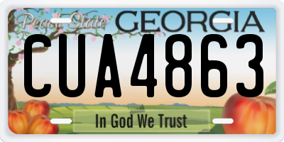 GA license plate CUA4863