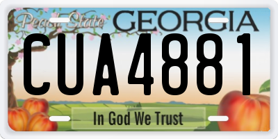 GA license plate CUA4881