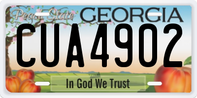 GA license plate CUA4902