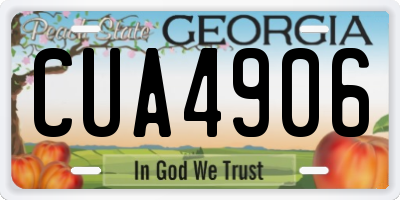 GA license plate CUA4906