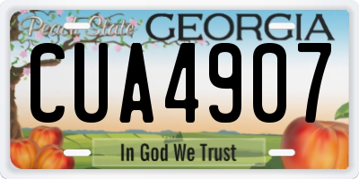 GA license plate CUA4907