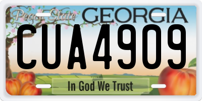 GA license plate CUA4909