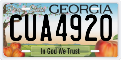 GA license plate CUA4920