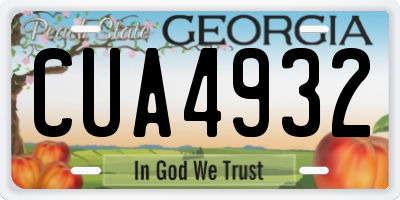 GA license plate CUA4932