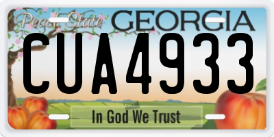 GA license plate CUA4933
