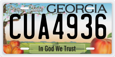 GA license plate CUA4936