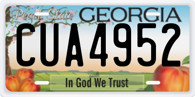 GA license plate CUA4952