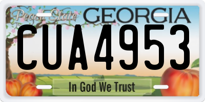 GA license plate CUA4953