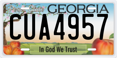 GA license plate CUA4957