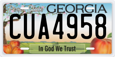 GA license plate CUA4958