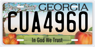 GA license plate CUA4960