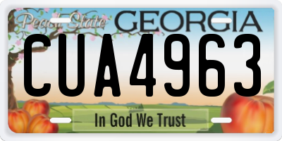 GA license plate CUA4963