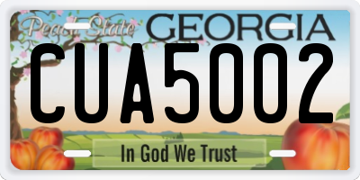GA license plate CUA5002