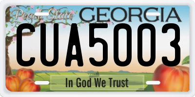 GA license plate CUA5003