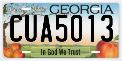 GA license plate CUA5013