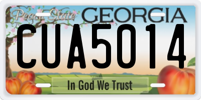 GA license plate CUA5014